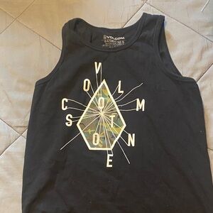 Volcom Black Tank Top with Geometric Graphic